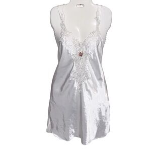 Vintage California Dynasty Slip Dress Womens Small Chemise Lingerie Glossy Satin